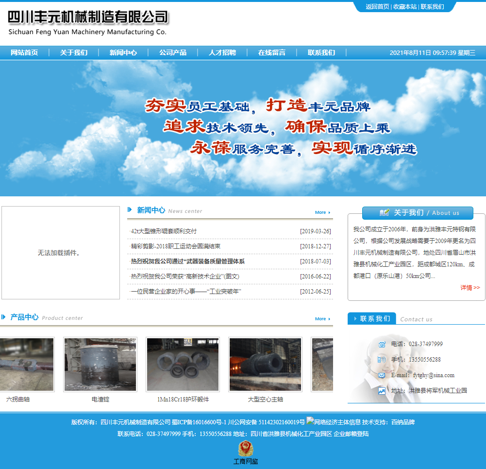 四川丰元机械制造有限公司网站案例