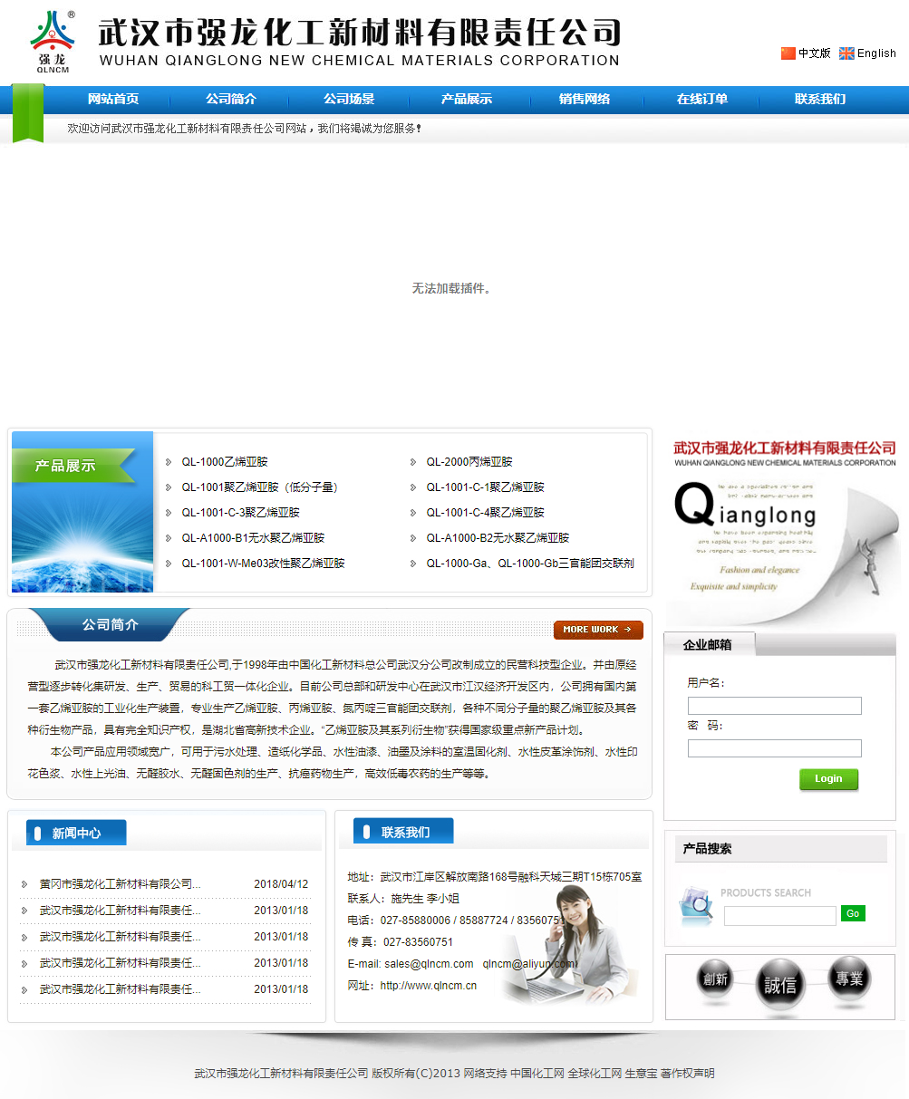 武汉市强龙化工新材料有限责任公司网站案例
