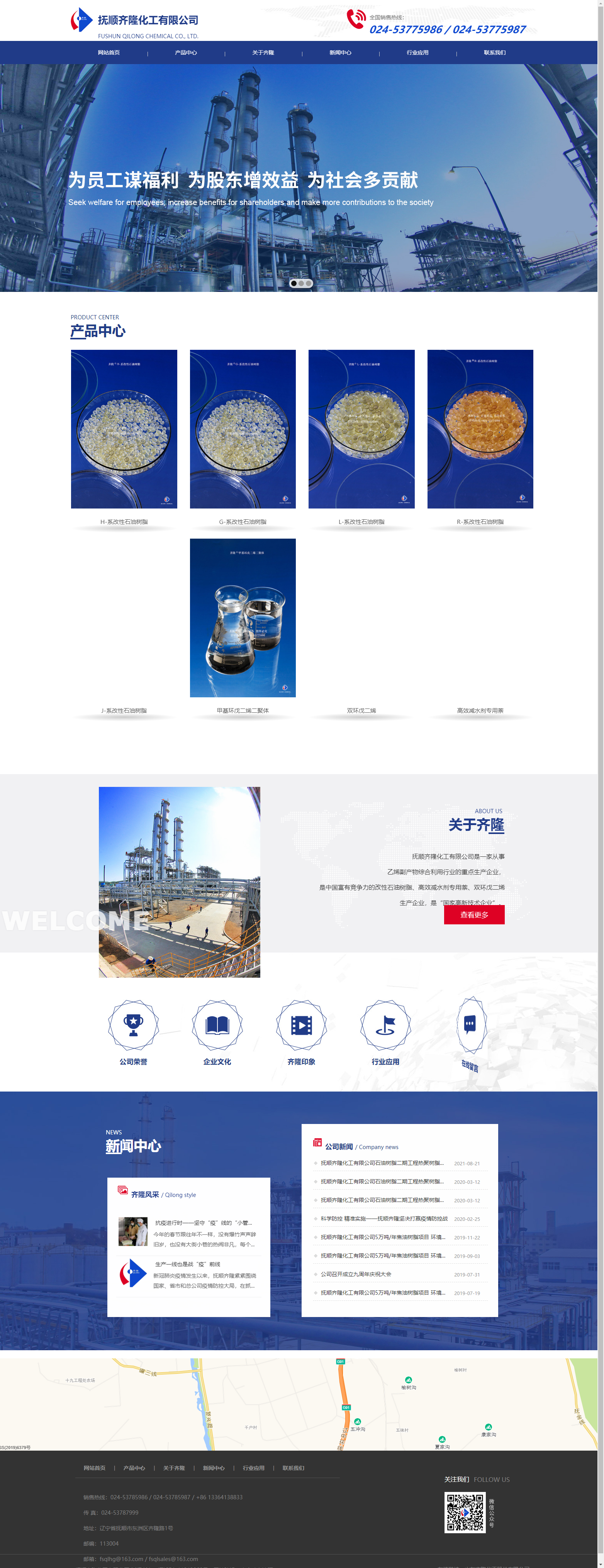 抚顺齐隆化工有限公司网站案例