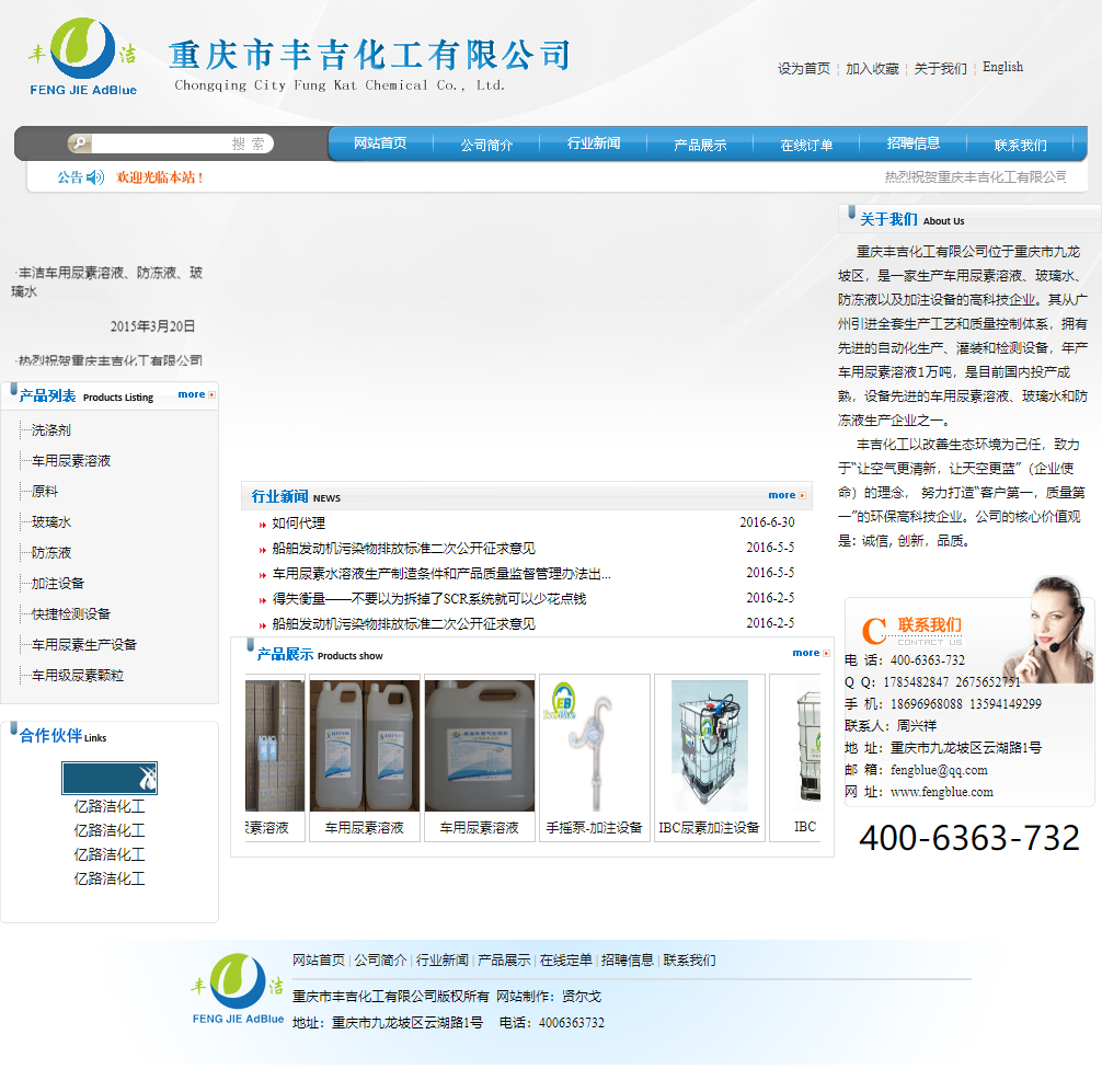 重庆市丰吉化工有限公司网站案例
