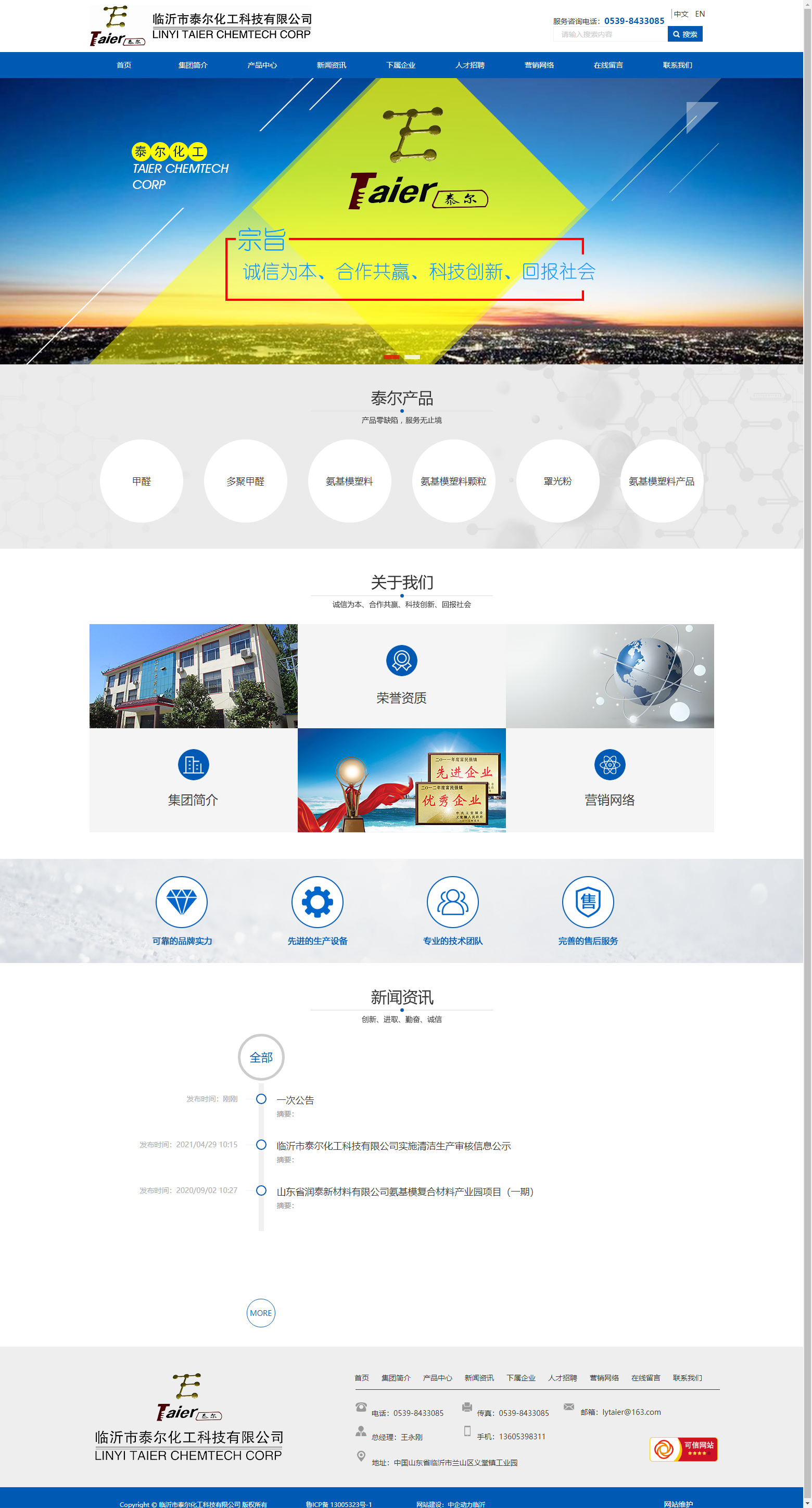 临沂市泰尔化工科技有限公司网站案例