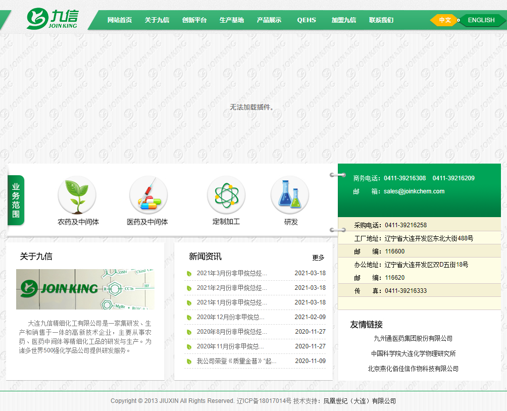 大连九信精细化工有限公司网站案例