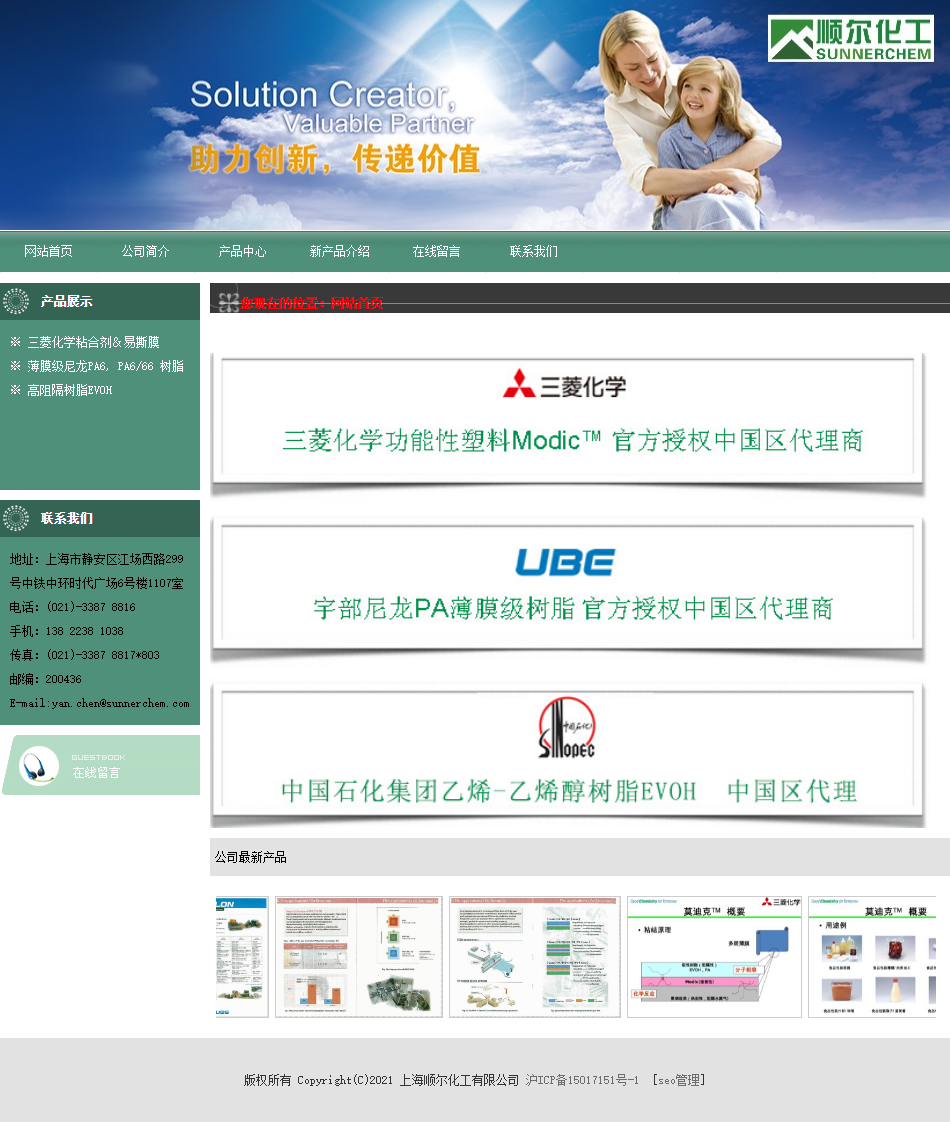 上海顺尔化工有限公司网站案例