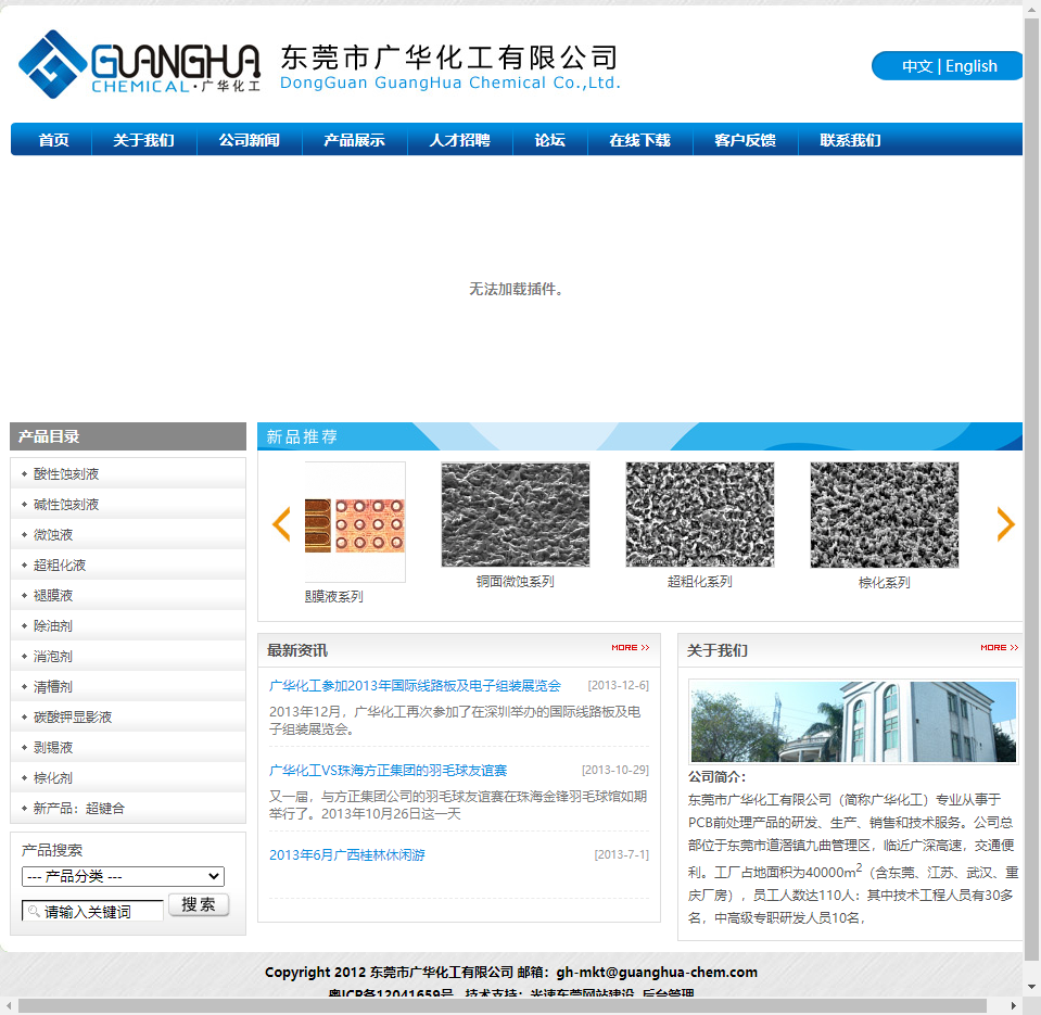 东莞市广华化工有限公司网站案例