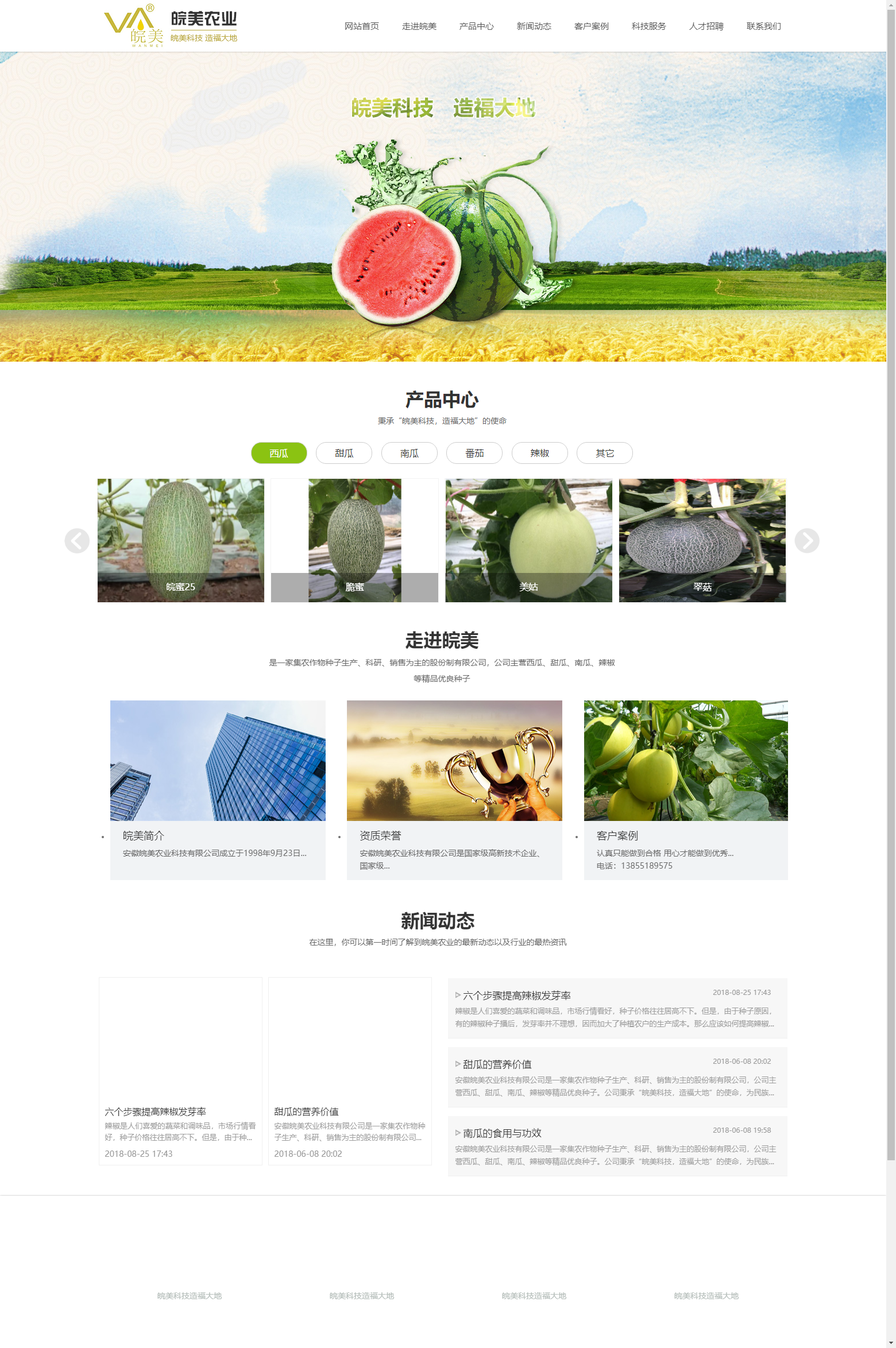 安徽皖美农业科技有限公司网站案例