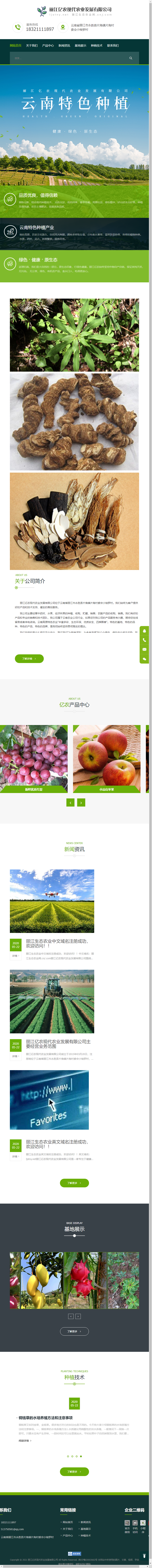 丽江亿农现代农业发展有限公司网站案例