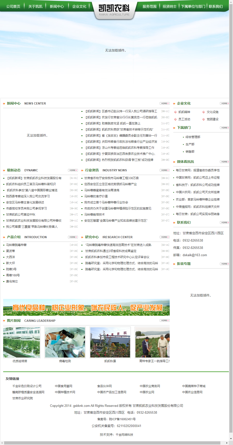 甘肃凯凯农业科技发展股份有限公司网站案例