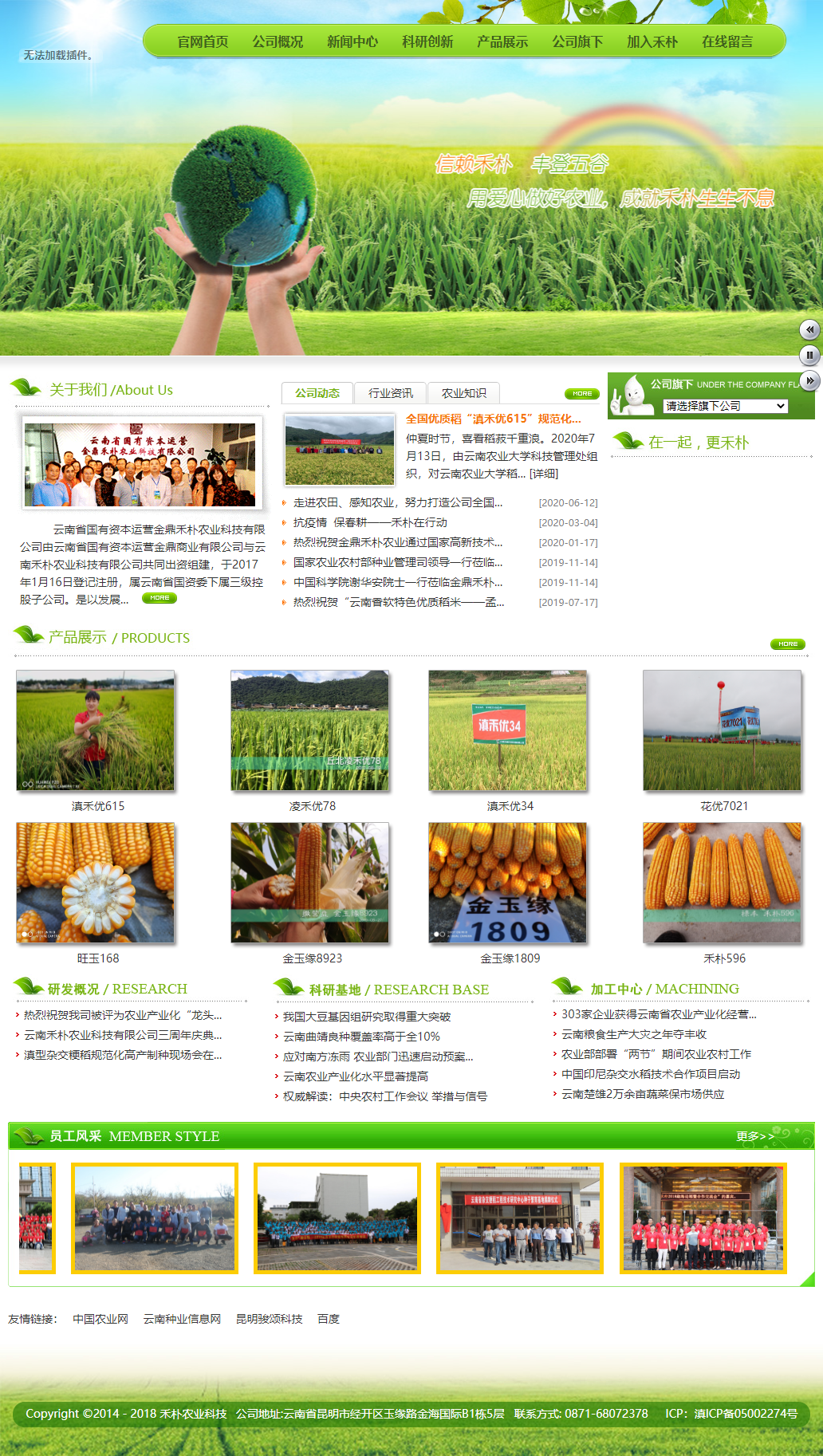 云南禾朴农业科技有限公司网站案例