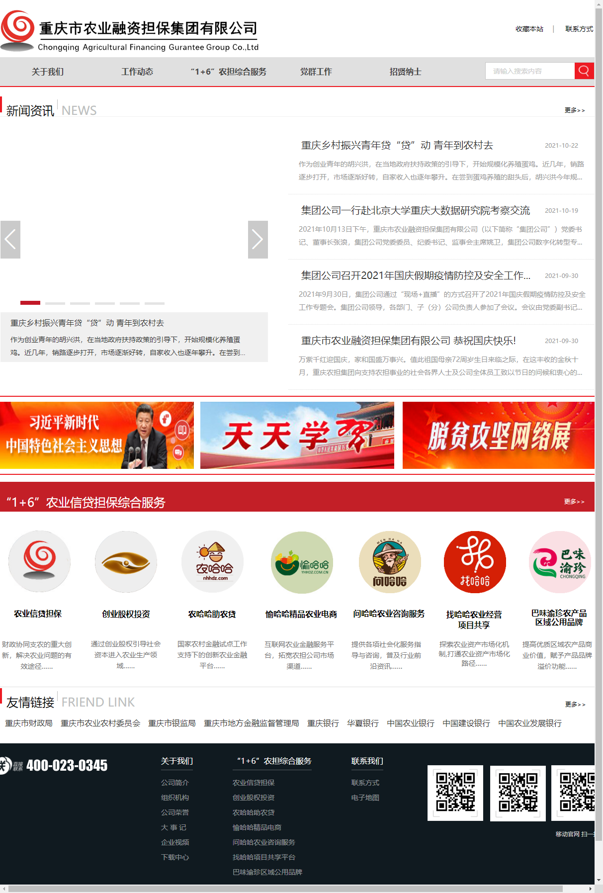 重庆市农业融资担保集团有限公司网站案例