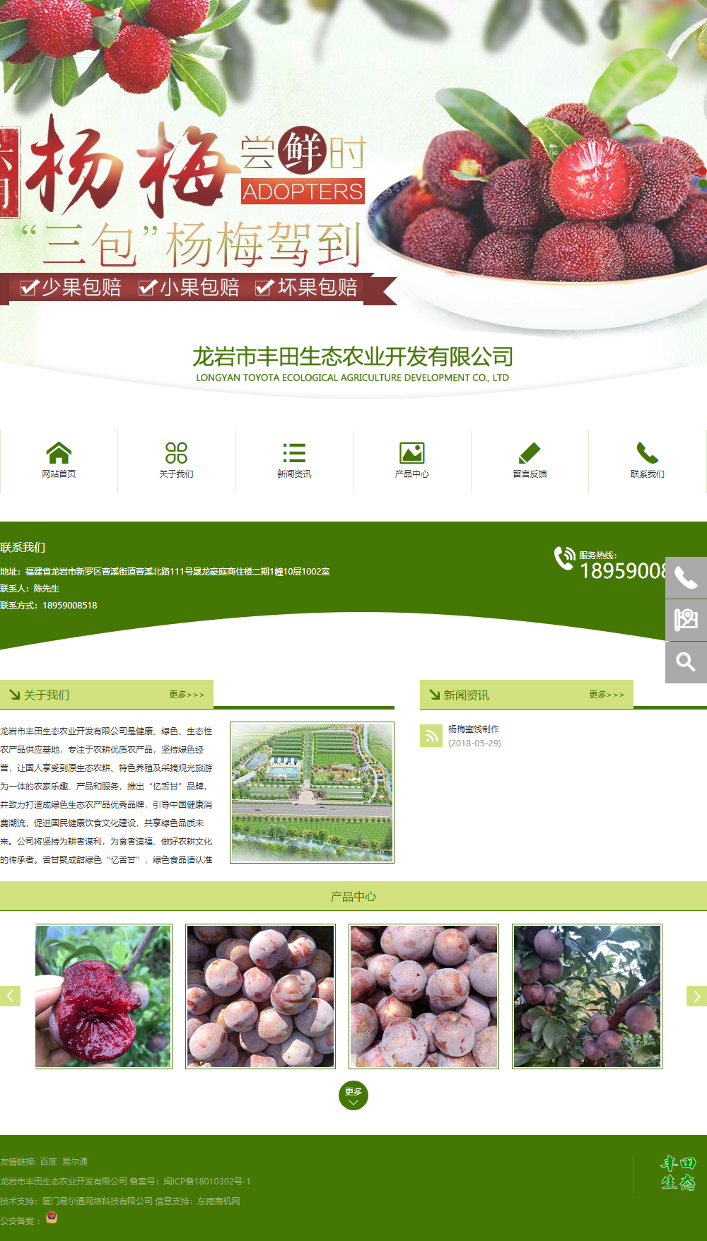 龙岩市丰田生态农业开发有限公司网站案例