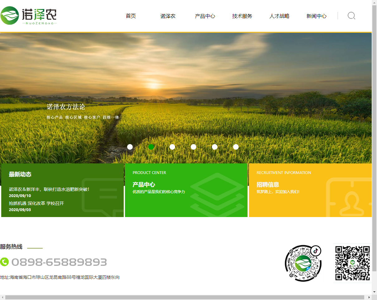 海南诺泽农农业发展有限公司网站案例