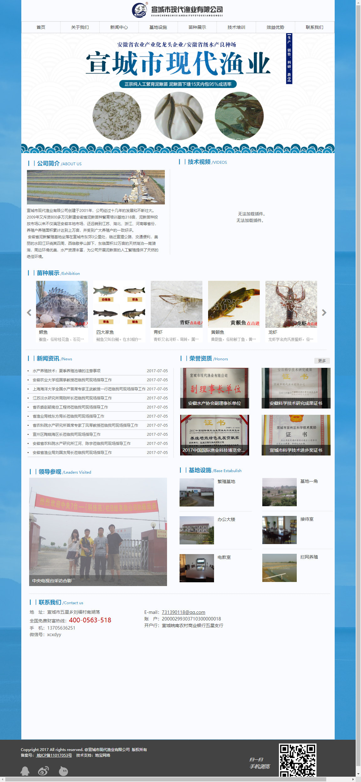 宣城市现代渔业有限公司网站案例