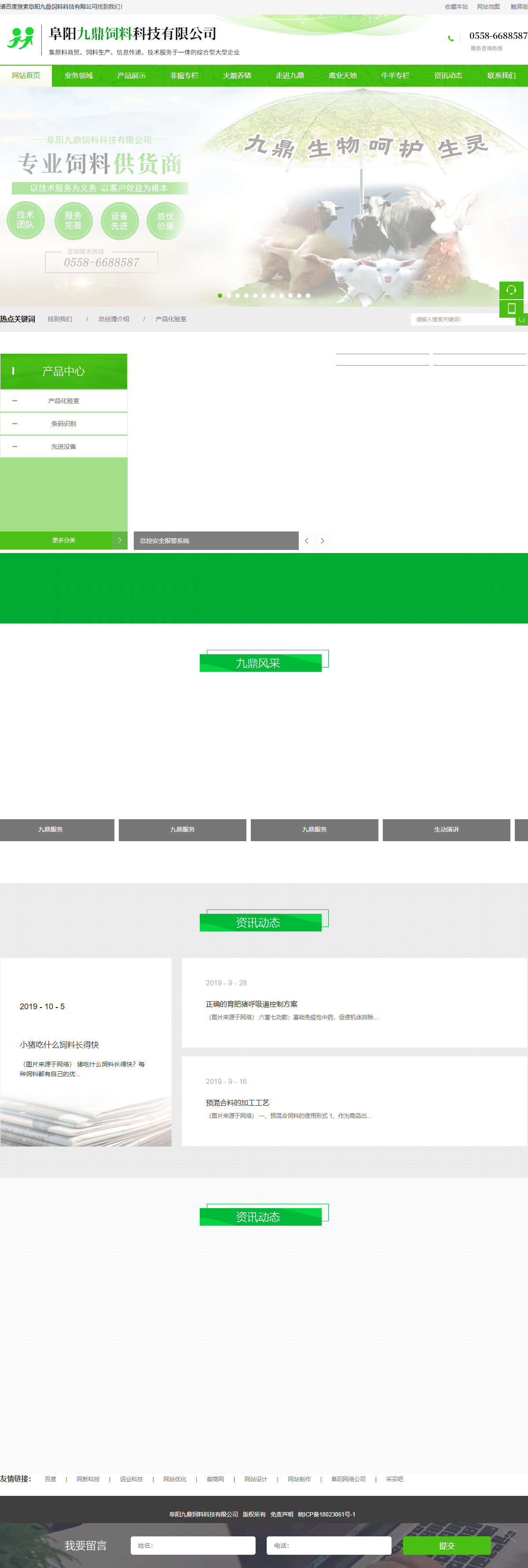 阜阳九鼎饲料科技有限公司网站案例