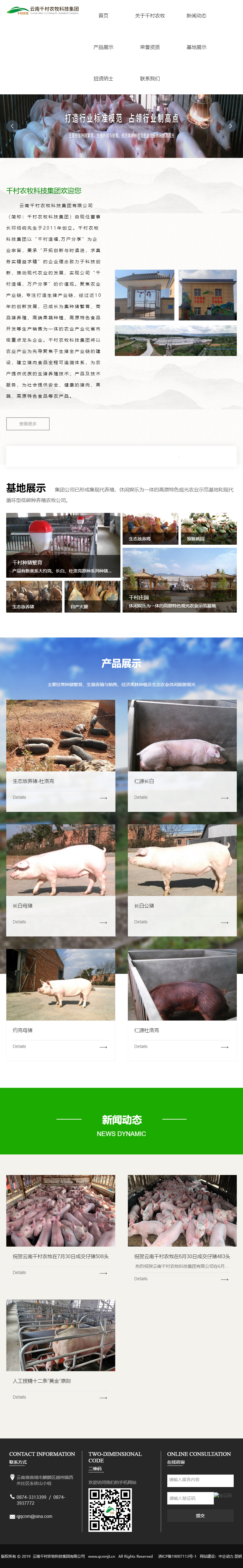 云南千村农牧科技集团有限公司网站案例