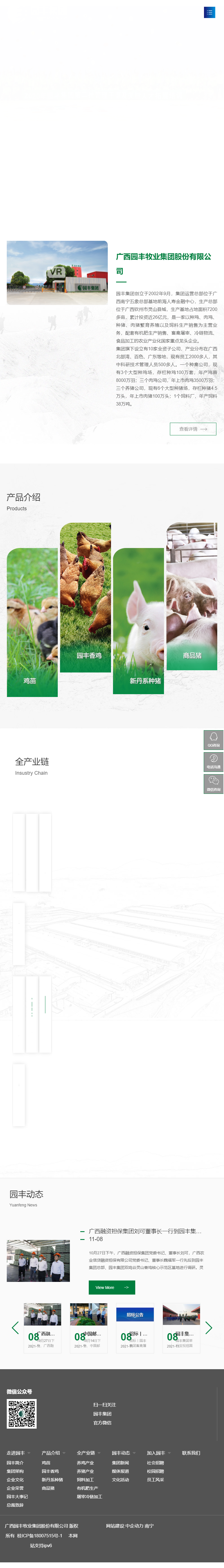 广西园丰牧业集团股份有限公司网站案例