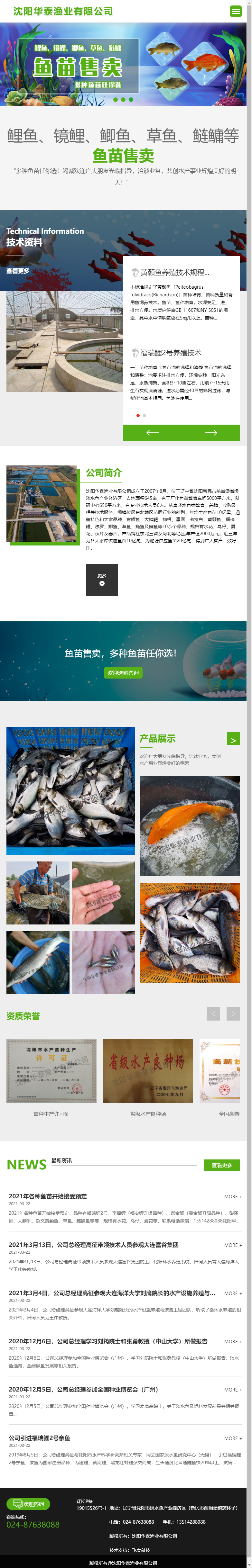 沈阳华泰渔业有限公司网站案例