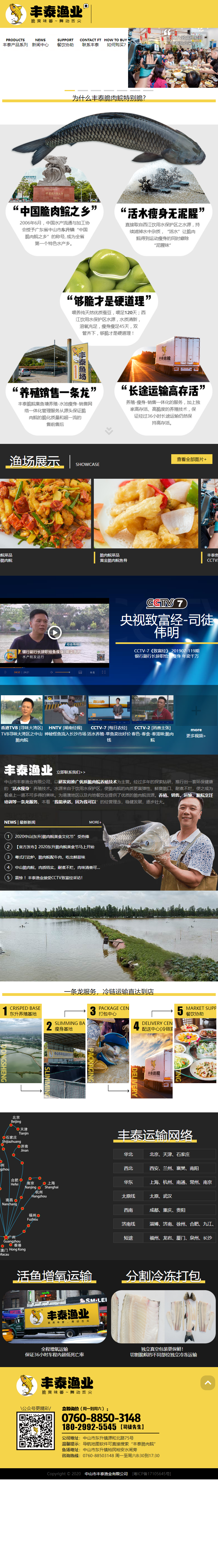 中山市丰泰渔业有限公司网站案例