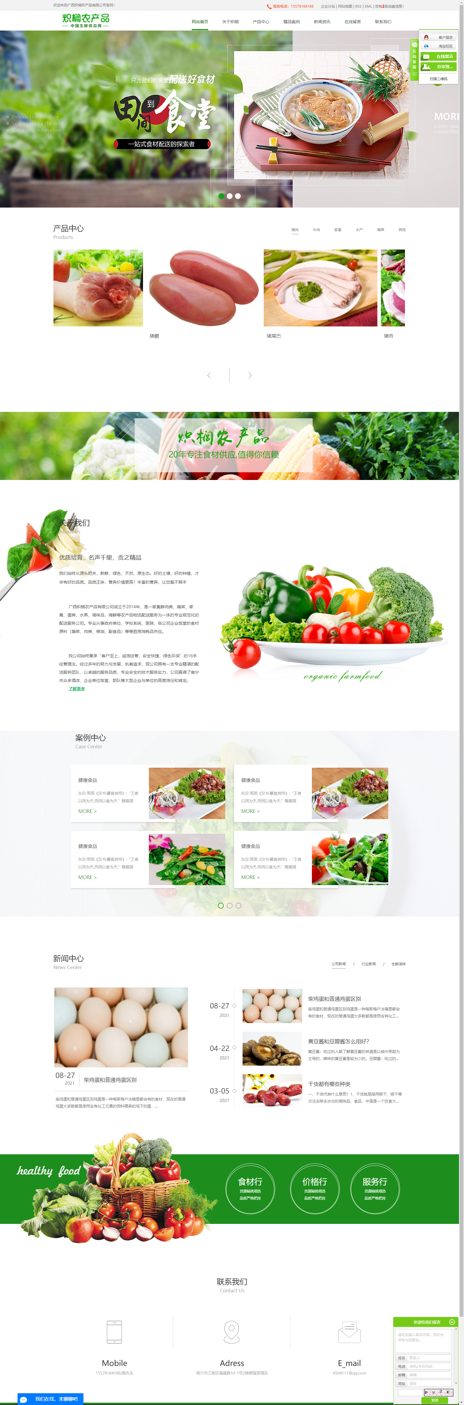 广西炽榈农产品有限公司网站案例