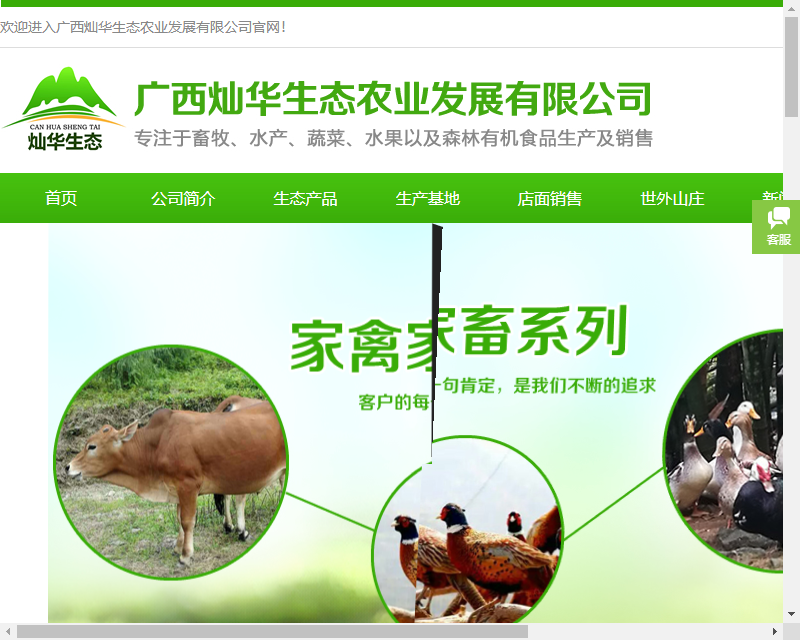 广西灿华生态农业发展有限公司网站案例