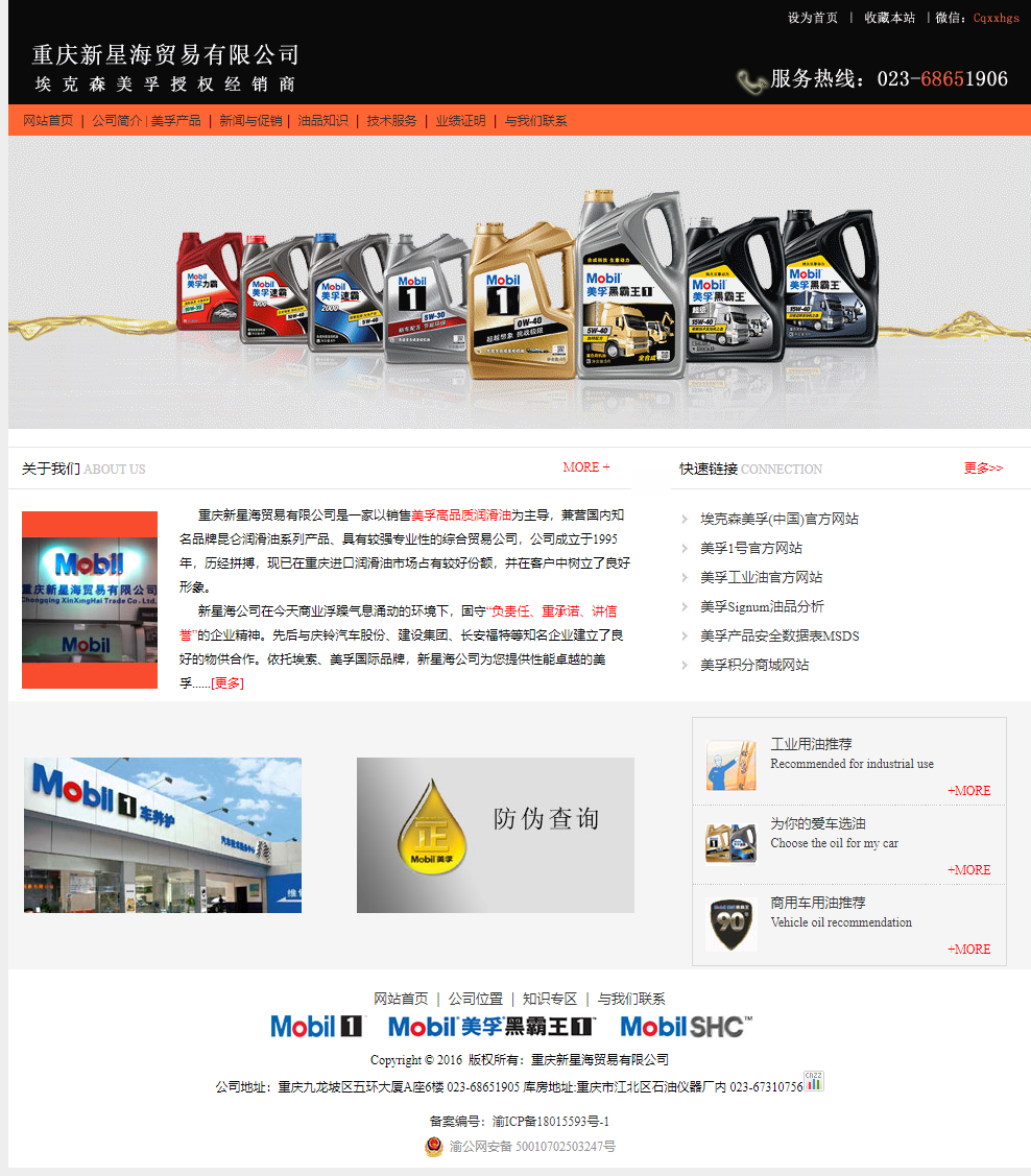 重庆新星海贸易有限公司网站案例