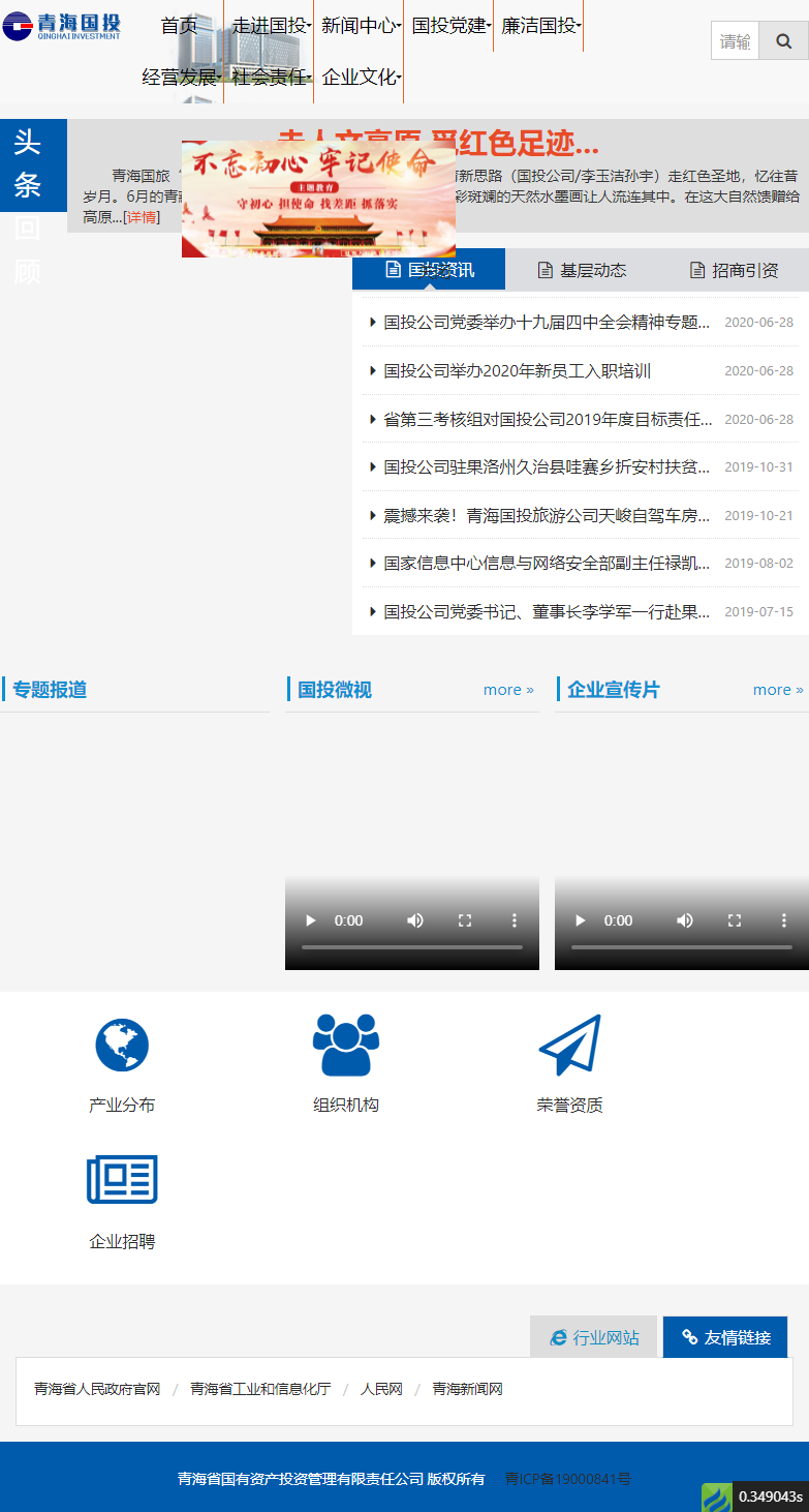 青海省国有资产投资管理有限公司网站案例