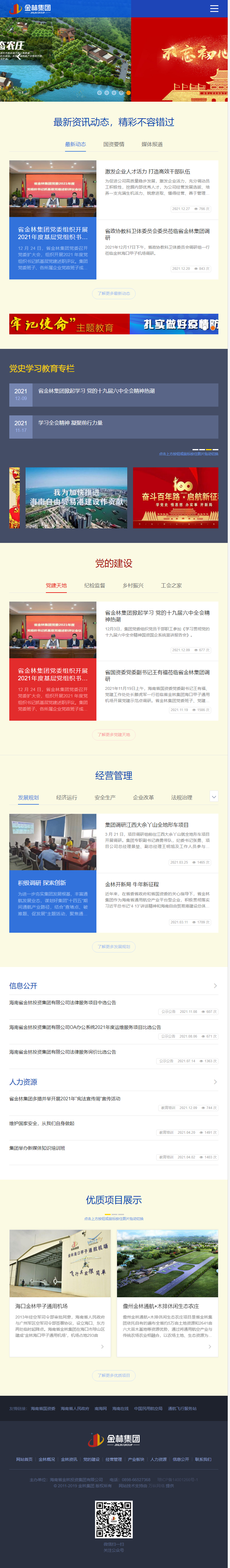 海南省金林投资集团有限公司网站案例