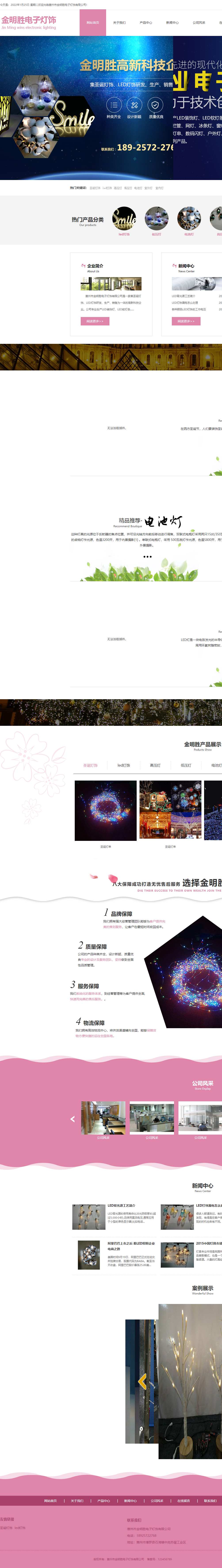 惠州市金明胜电子灯饰有限公司网站案例