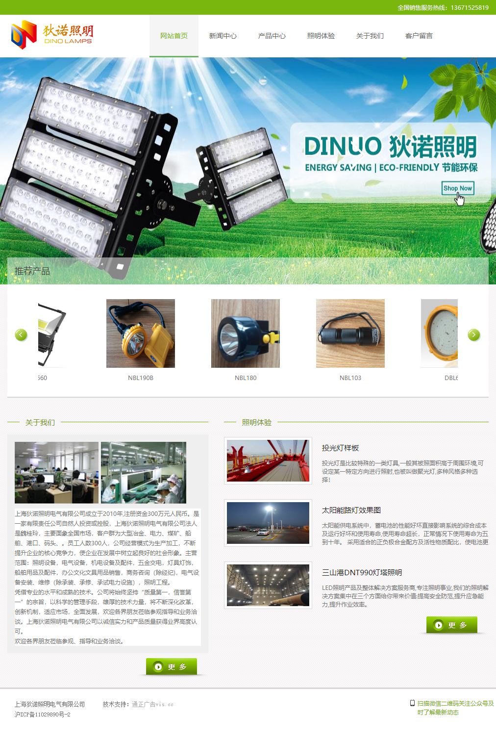 上海狄诺照明电气有限公司网站案例